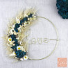 Le bleu Paon - Couronne murale de fleurs séchées/stabilisées