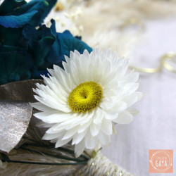 Le Bleu Paon - Dried flower wall wreath
