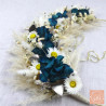 Le bleu Paon - Couronne murale de fleurs séchées/stabilisées