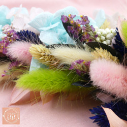 La printanière - Couronne murale de fleurs séchées/stabilisées