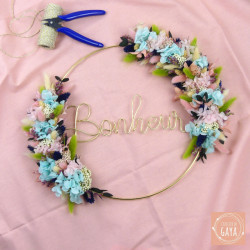 La printanière - Couronne murale de fleurs séchées/stabilisées