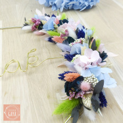 La printanière - Couronne murale de fleurs séchées/stabilisées