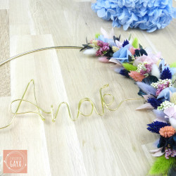 La printanière - Couronne murale de fleurs séchées/stabilisées