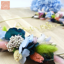 La printanière - Couronne murale de fleurs séchées/stabilisées