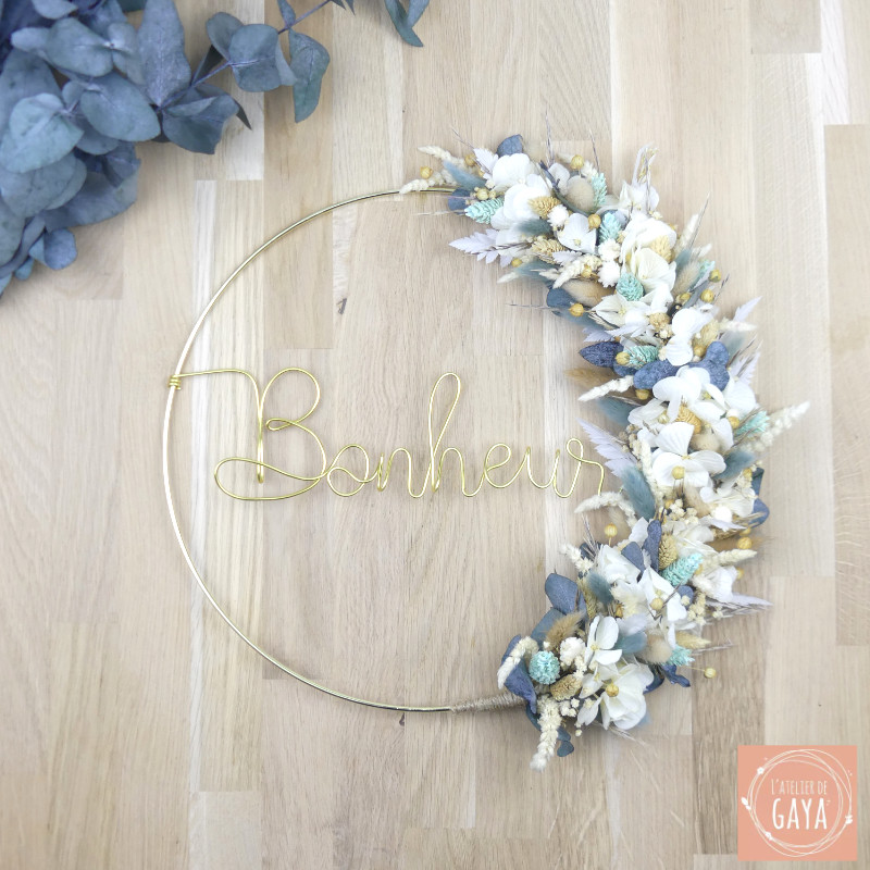 Le céladon - Dried flower wall wreath