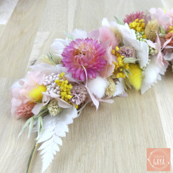 La pastel - Couronne murale de fleurs séchées/stabilisées