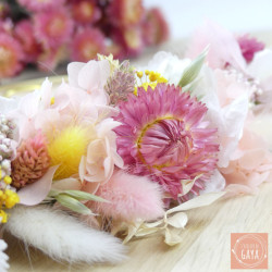 La pastel - Couronne murale de fleurs séchées/stabilisées