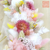 La pastel - Couronne murale de fleurs séchées/stabilisées