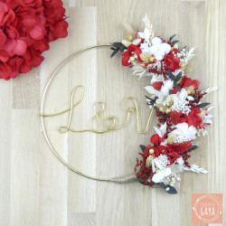 La tentation - Couronne murale de fleurs séchées/stabilisées