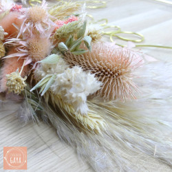 L'authentique - Couronne murale de fleurs séchées/stabilisées