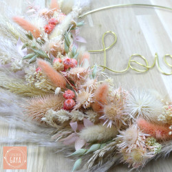 L'authentique - Couronne murale de fleurs séchées/stabilisées