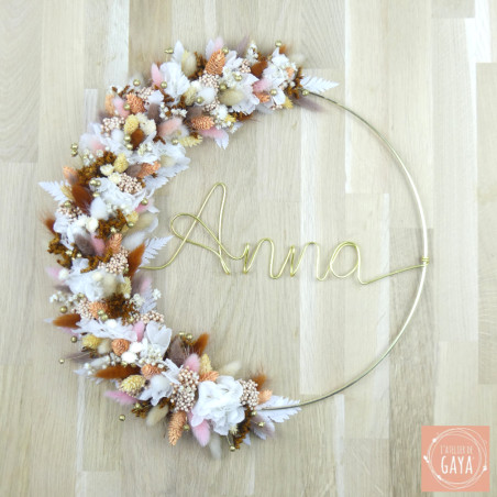 La Anna - Couronne murale de fleurs séchées/stabilisées