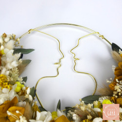 L'acidulée - Couronne murale de fleurs séchées/stabilisées