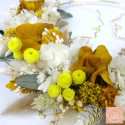 L'acidulée - Couronne murale de fleurs séchées/stabilisées