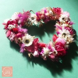 Cœur Ex-voto en Fleurs Séchées – 22x25 cm