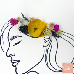 Couple et nourrisson - Tableau fleuri