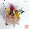 La colorée – Boutonnière en fleurs séchées multicolores