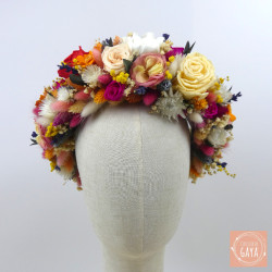 La Frida Kahlo – Couronne de tête en fleurs séchées pour cérémonies