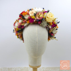 Couronne de tête en fleurs séchées