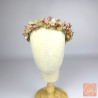 Douce Romance – Couronne de tête en fleurs séchées rose pastel et ivoire