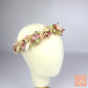 Douce Romance – Couronne de tête en fleurs séchées rose pastel et ivoire