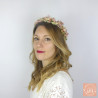 Douce Romance – Couronne de tête en fleurs séchées rose pastel et ivoire