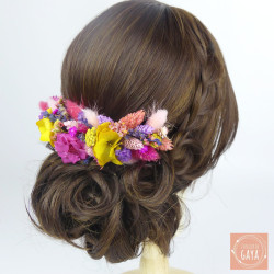 The Sparkling – Colorful dried flower hair comb for boho weddings
