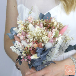 Pastel Bliss – Blush Pink and Ivory Dried Flower Bridal Bouquet