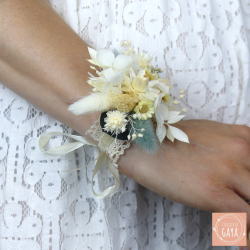 Le céladon - Floral ribbon bracelet