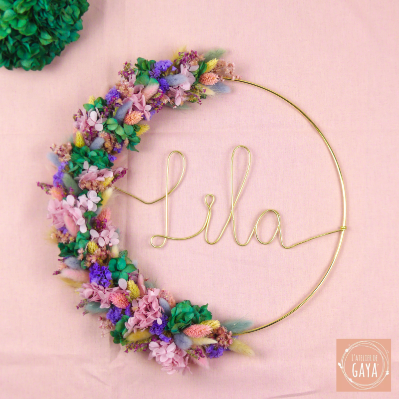 Lila - Dried flower wall wreath