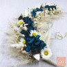 Le Bleu Paon - Dried flower wall wreath