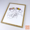 Couple et nourrisson - Tableau fleuri